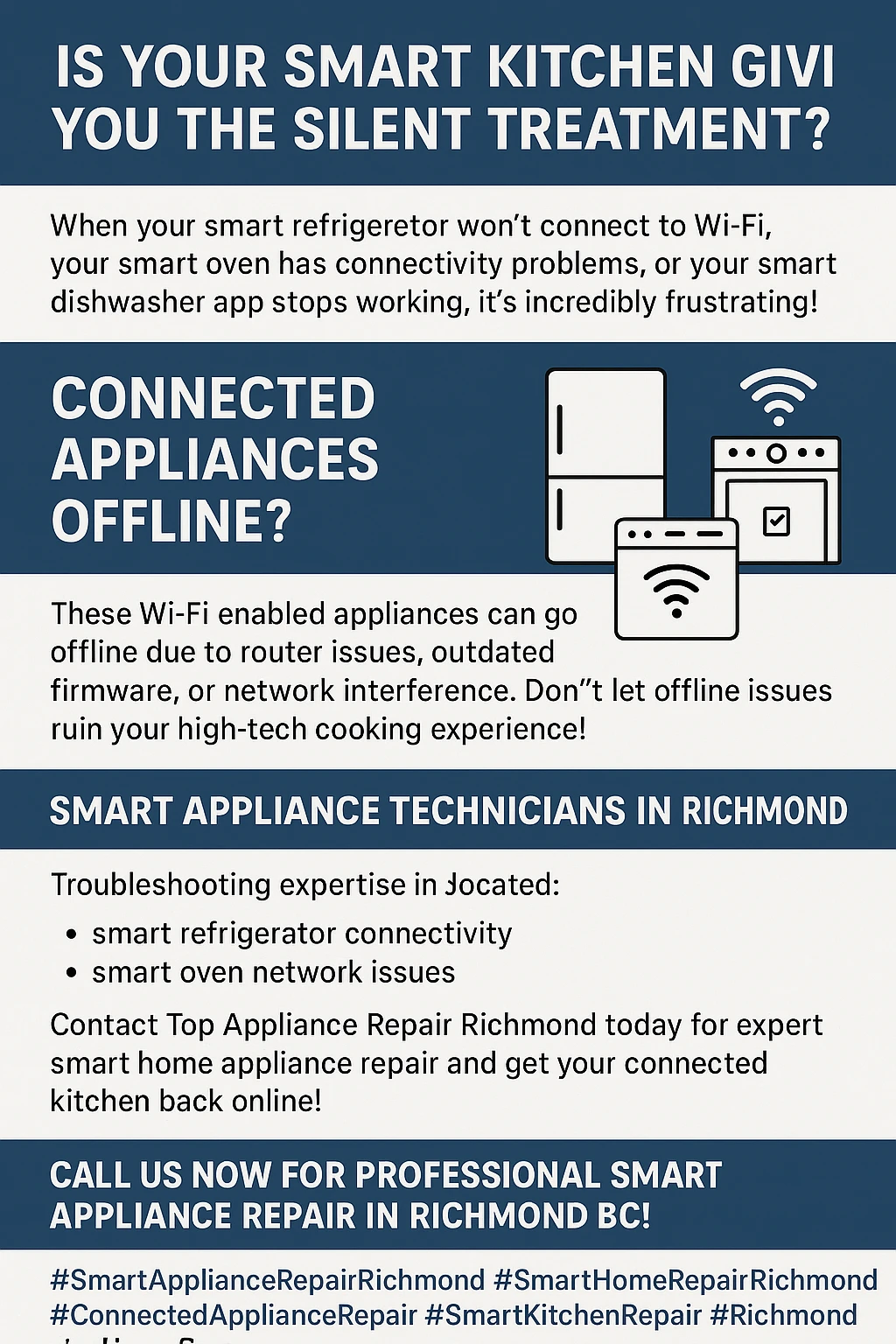 Infographic of key takeaways for smart appliance connectivity repair