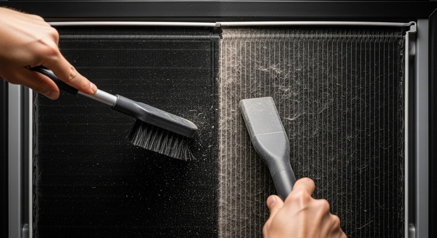 Cleaning refrigerator coils for energy efficiency