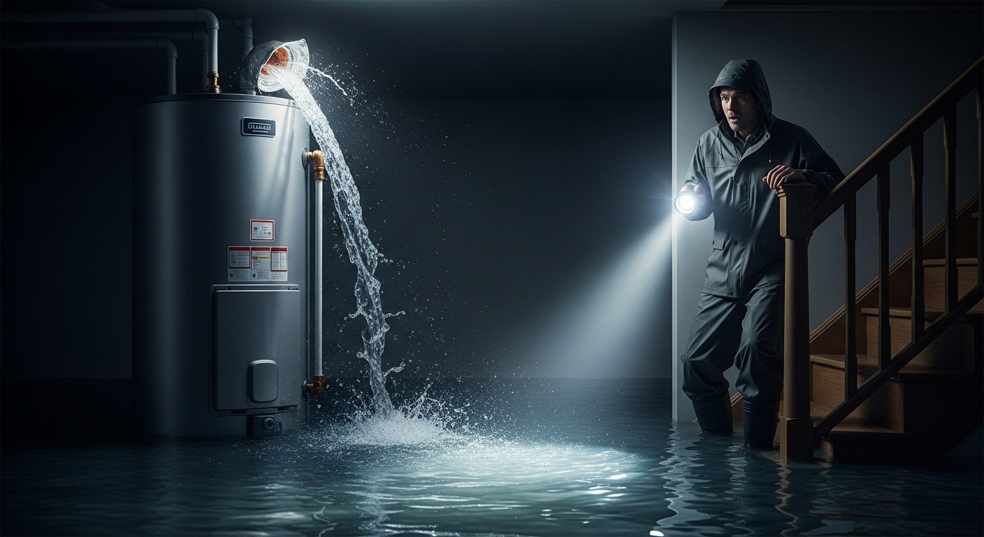 Richmond homeowner with a flooded basement caused by a broken water heater appliance failure.