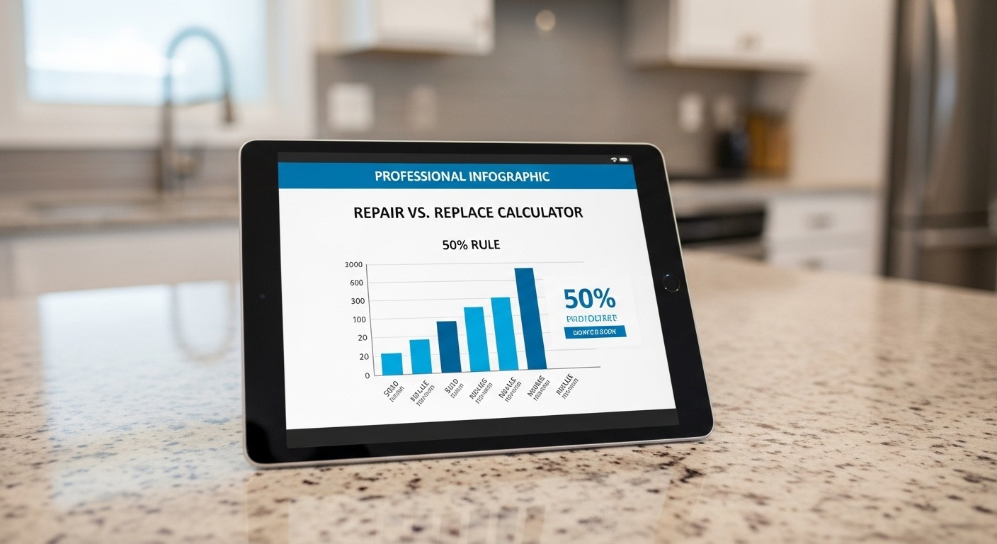 Appliance repair vs replace cost calculator graphic
