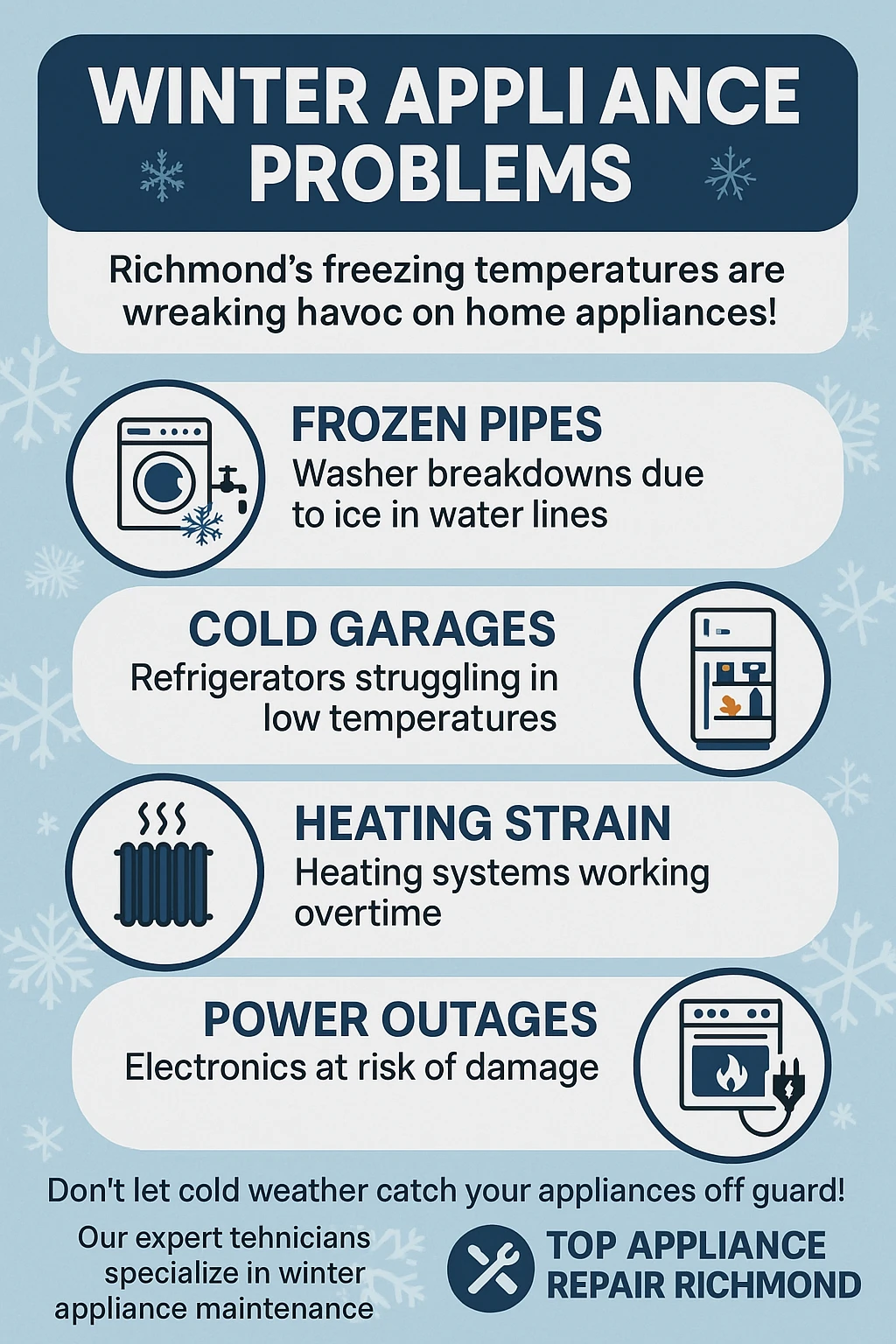 Common Winter Appliance Problems Richmond Infographic