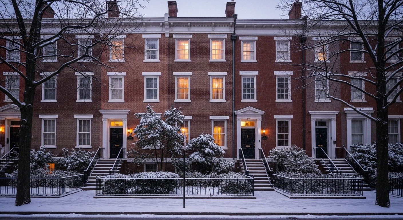 Richmond Virginia home in winter snow