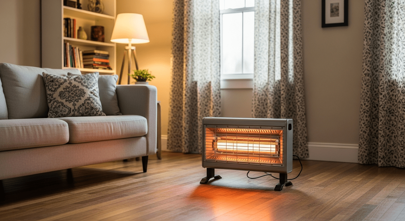 Safe space heater placement in Richmond living room