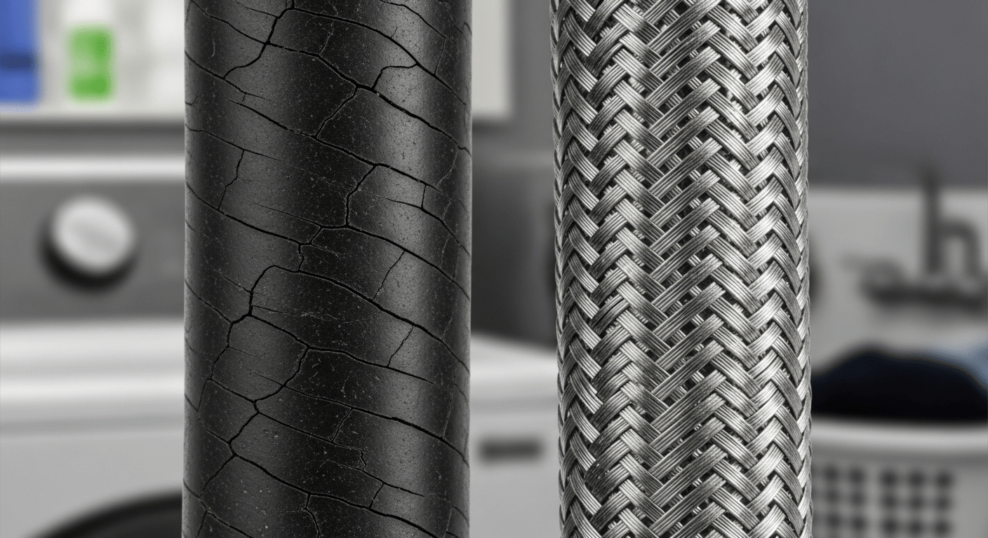 Braided stainless steel washing machine hoses