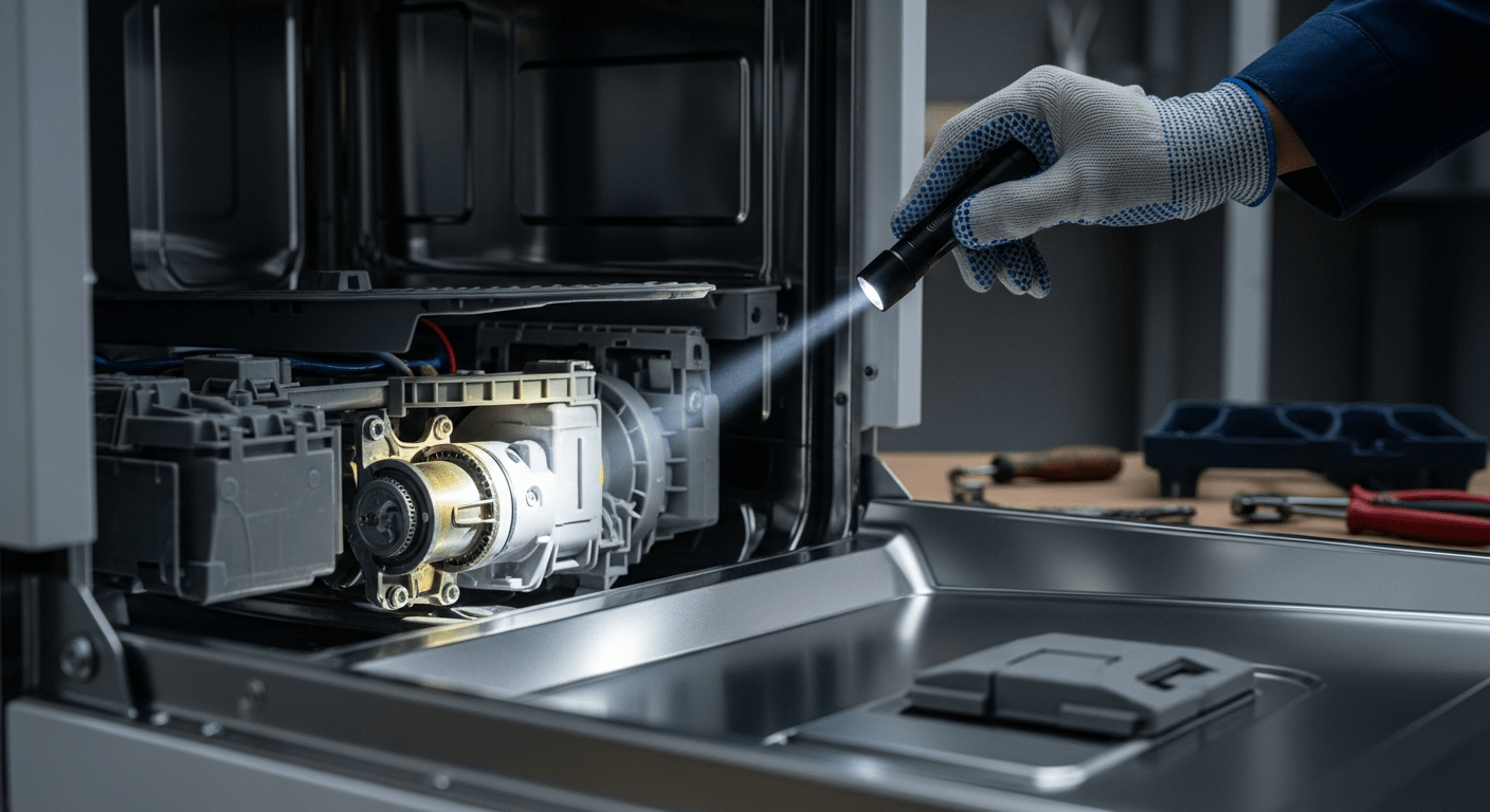 Dishwasher noise diagnosis close up