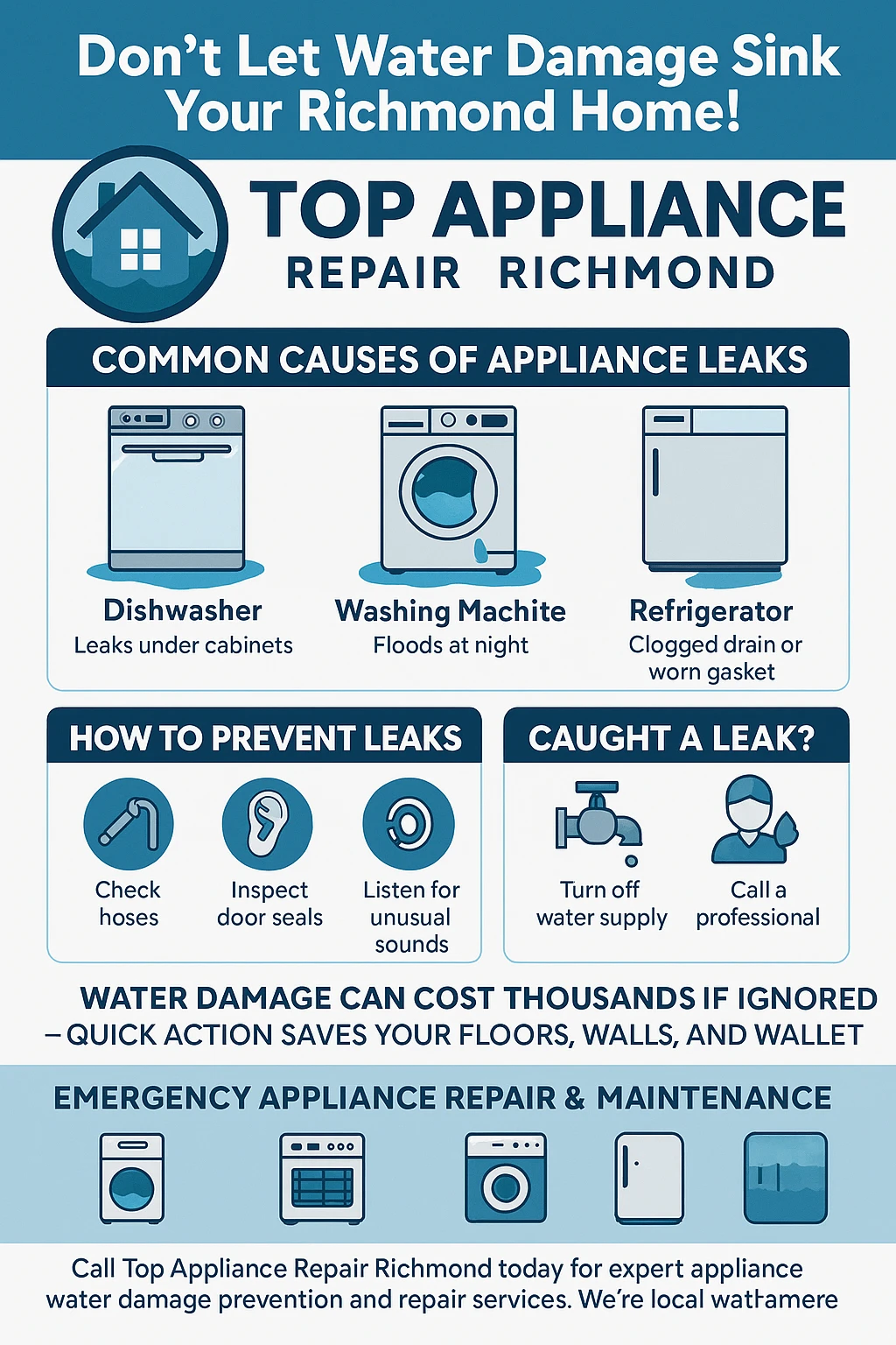 Key takeaways for preventing appliance water damage in Richmond