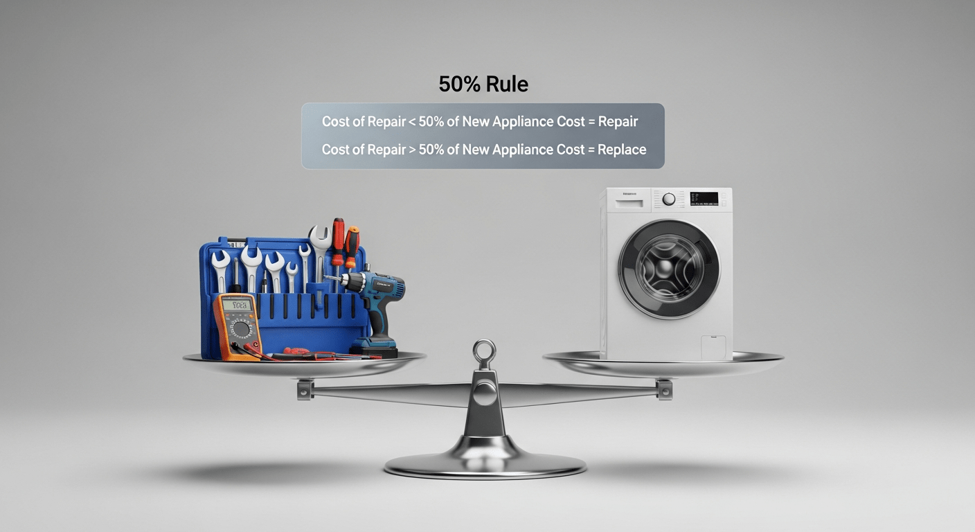 Appliance repair vs replace cost comparison chart