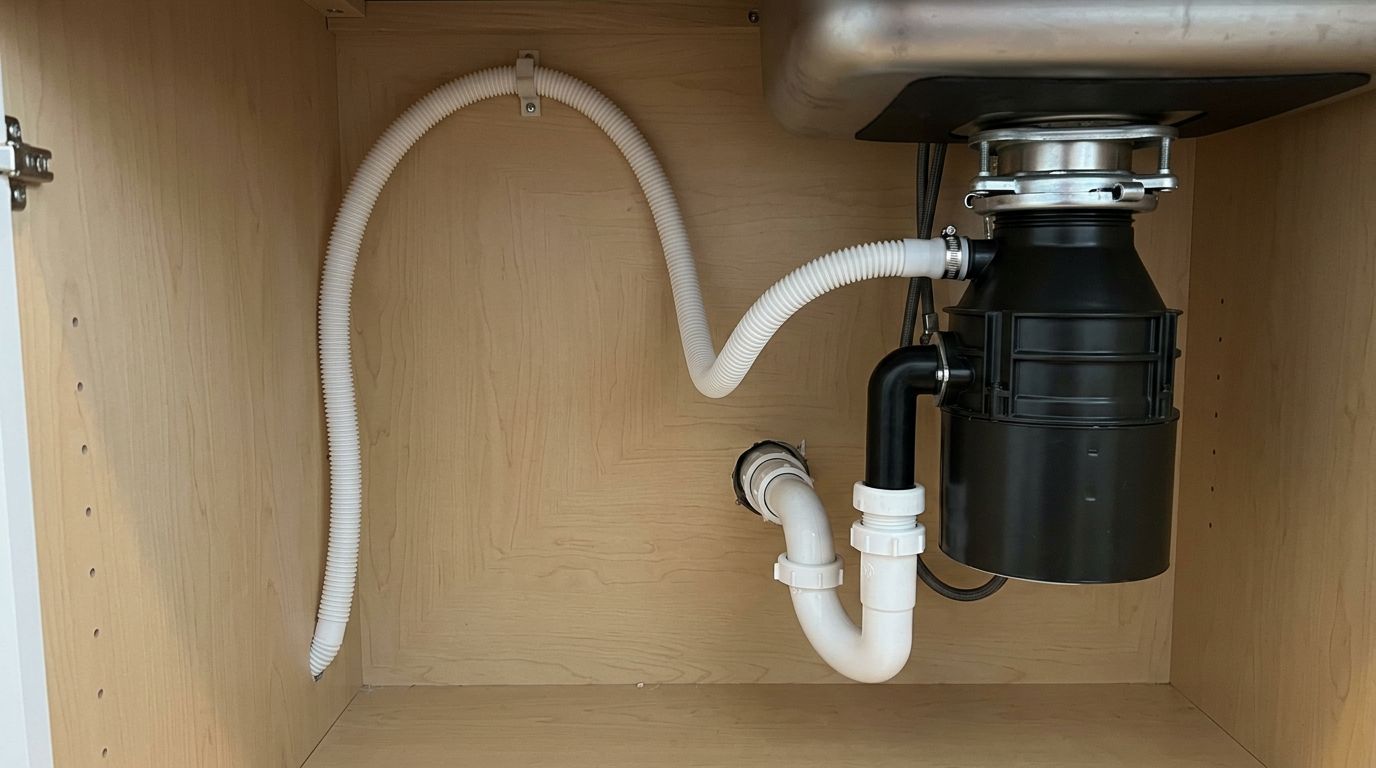 Dishwasher drain hose with high loop plumbing