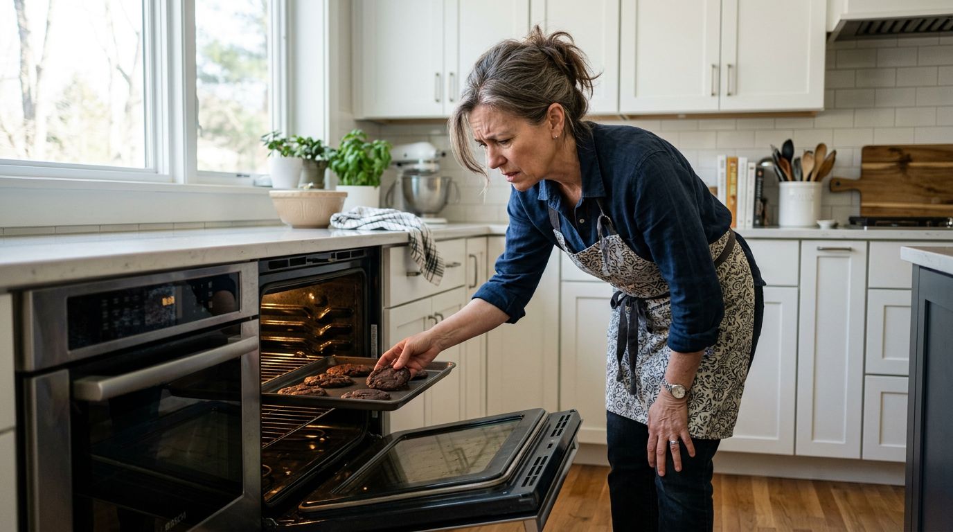 frustrated homeowner oven troubleshooting