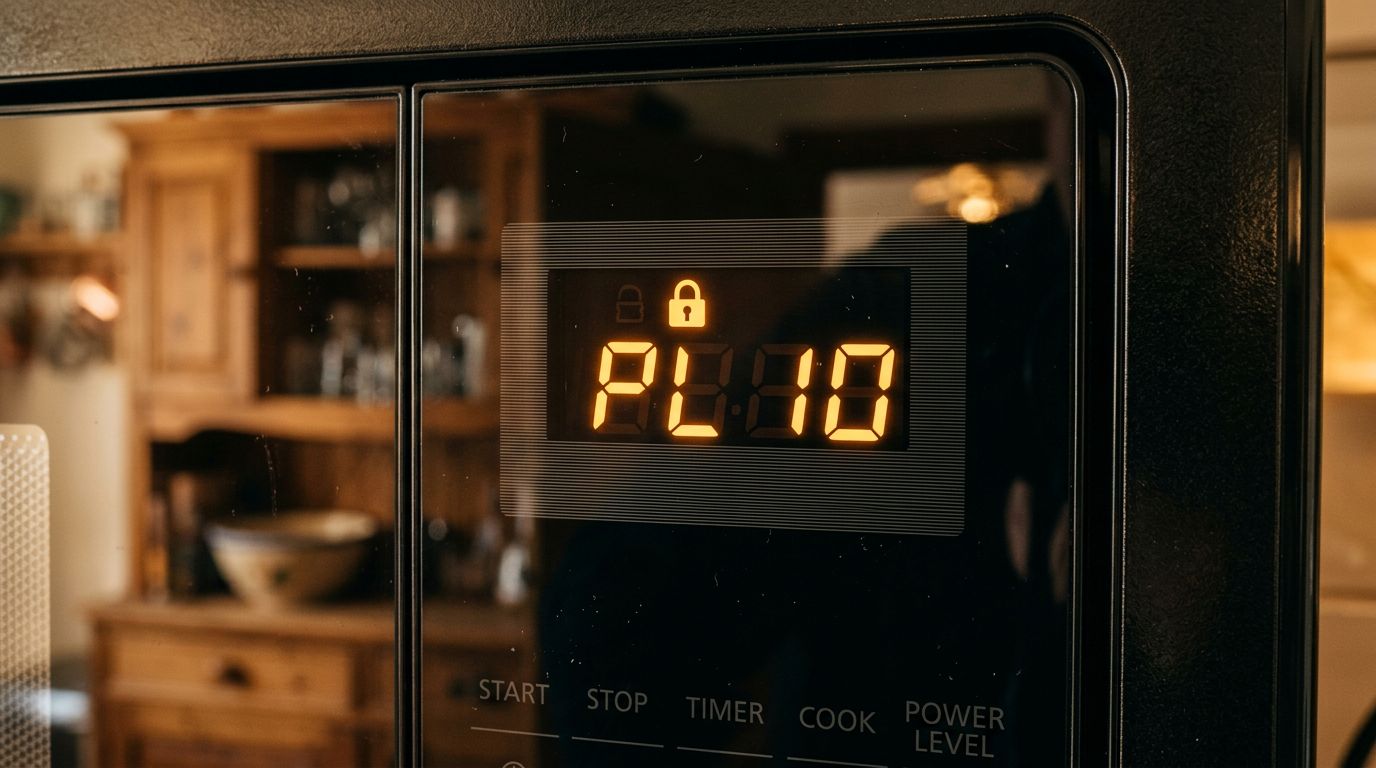 Microwave control lock and demo mode display