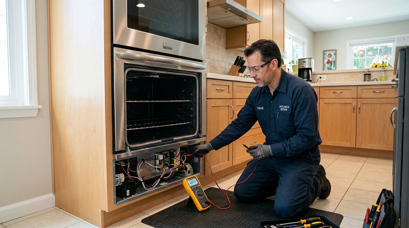 professional appliance repair technician oven