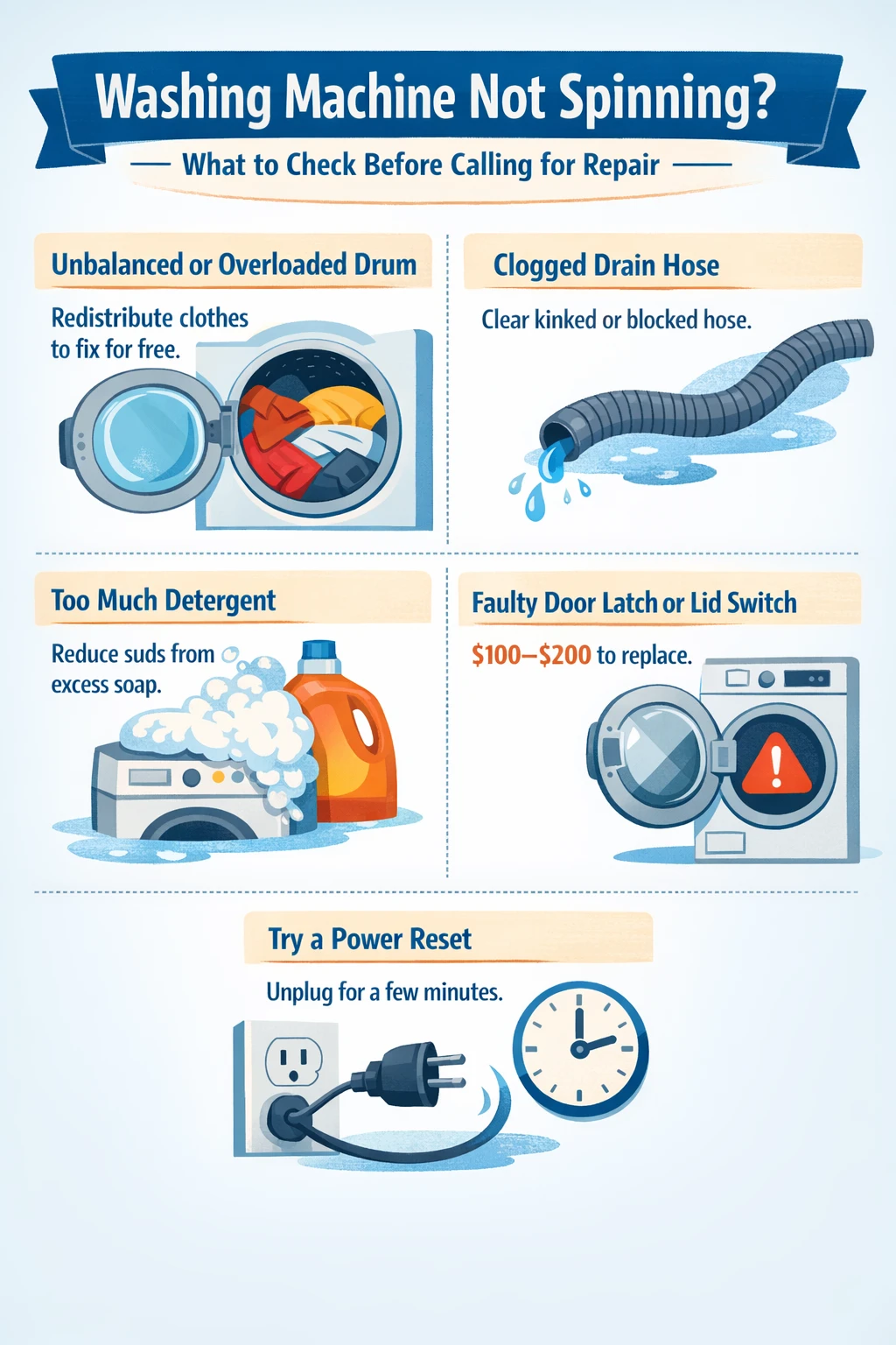 Washing machine not spinning troubleshooting key takeaways